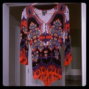 Aztec Print Long Sleeved Romper - Button Front